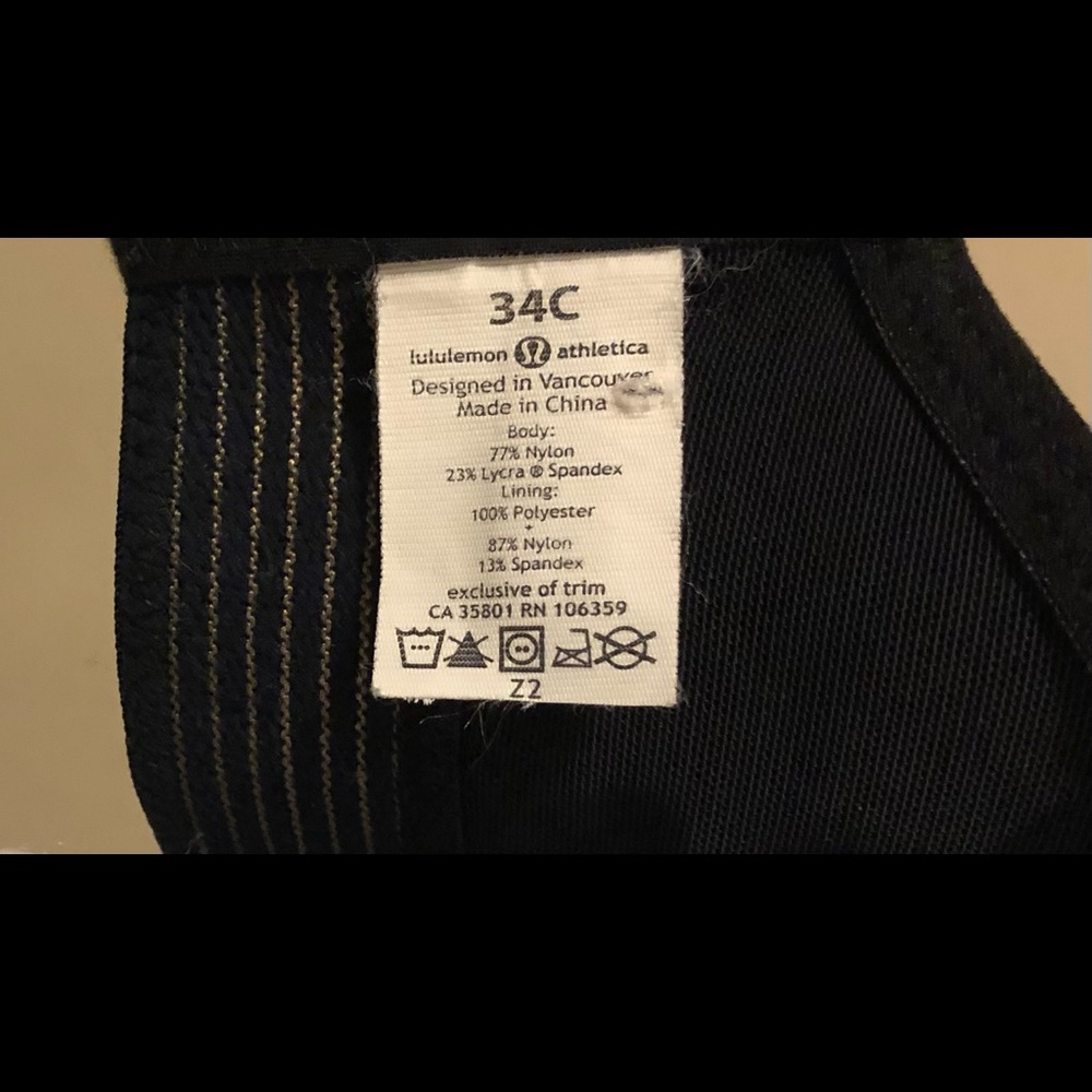 Lululemon”TA TA Tamer”Black Sports Bra,Size-34C,GUC - Picture 8 of 13
